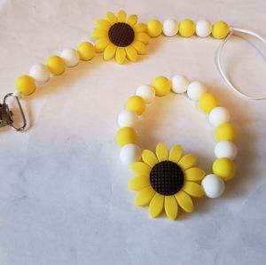 Pacifier clip and matching bracelet